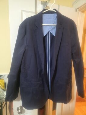 Club Room Navy Jacket with Cream Trim